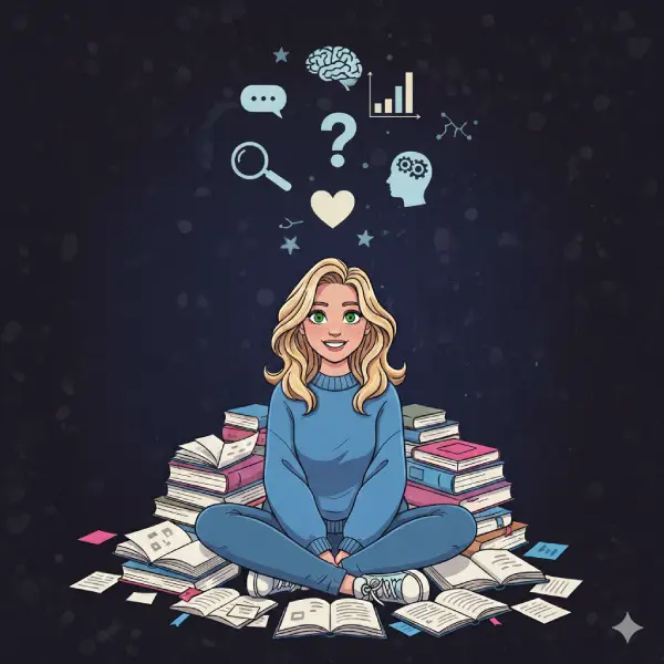 imagen psicologa entre libros